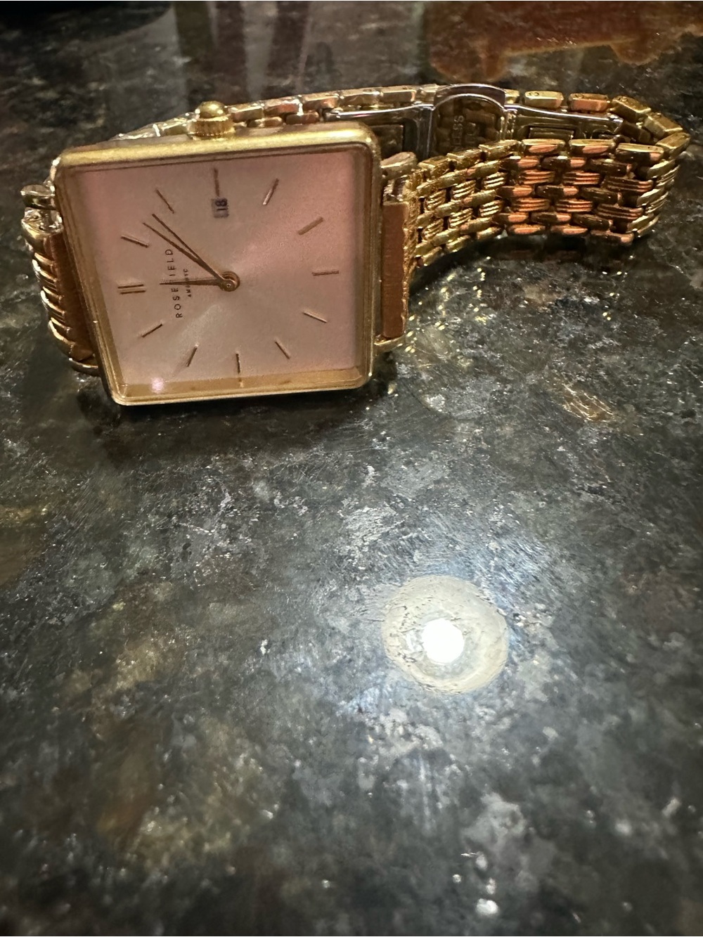 Rosefield Gold-Tone Square Dial Women's Watch